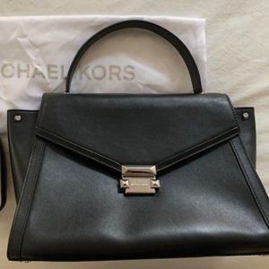 Michael Kors black leather satchel with adj strap